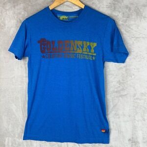Aviator Nation GoldenSky Country Music Festival T-Shirt Blue Small USA Made